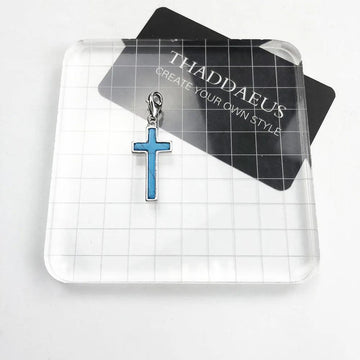 New Arrival Blue Cross Charm Pendant Christian 925 Sterling Silver Jewellery For Women - Ideal Gift - The Jewellery Supermarket